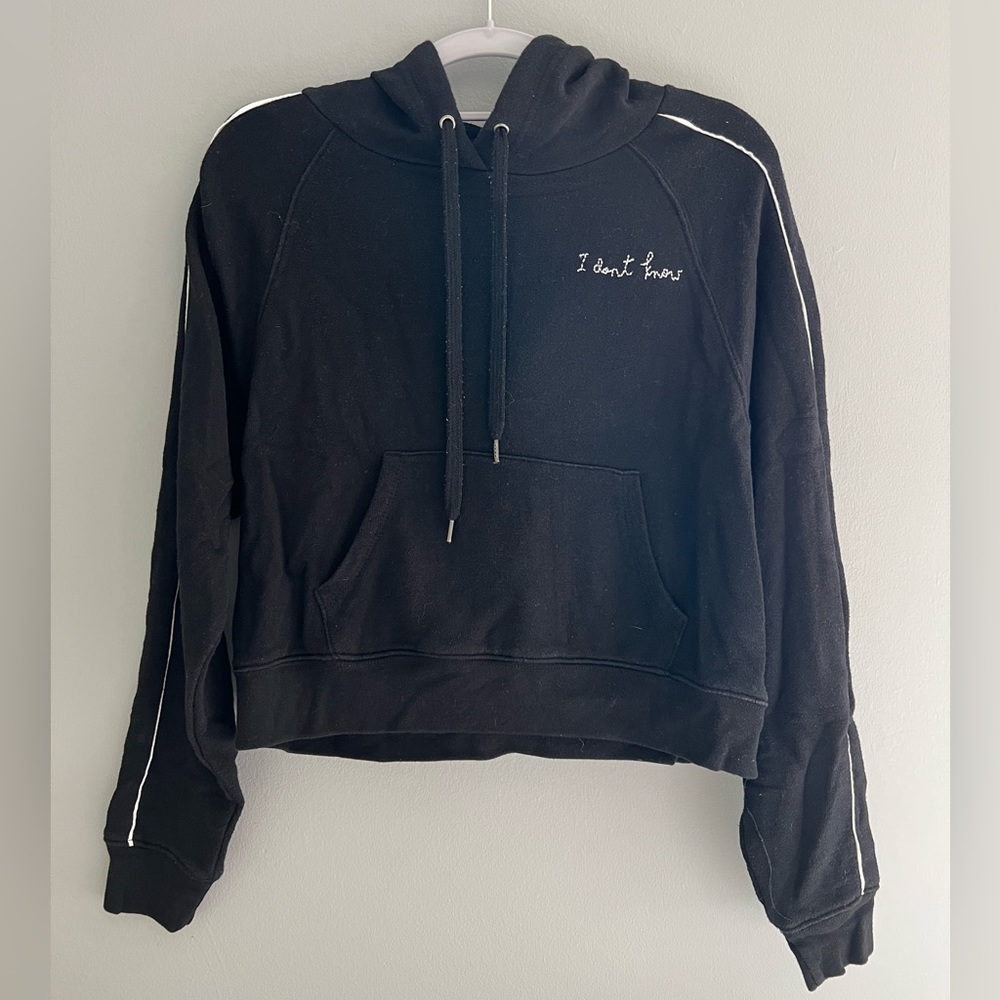 Forever 21 Black Cropped Hoodie